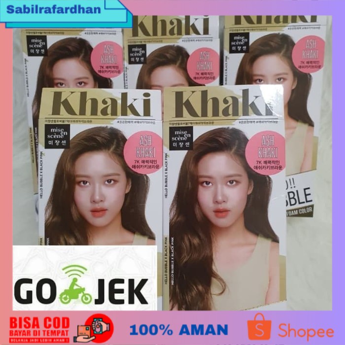 (COD PROMO) Hello Bubble Khaki hair color x blackpink - mise en scene - cat rambut