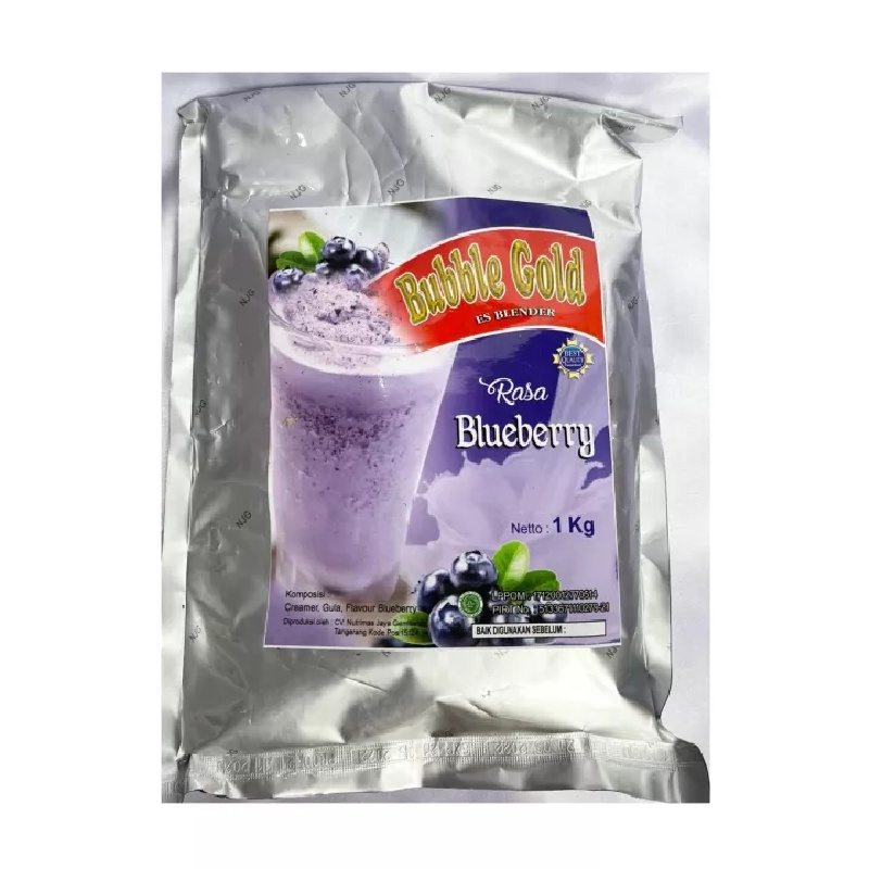 KEMASAN 1KG BUBBLE GOLD BLUEBERRY | SERBUK MINUMAN RASA BLUE BERRY 1KILO