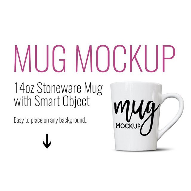 White Tapered Mug 14 oz NO glitter Mockup