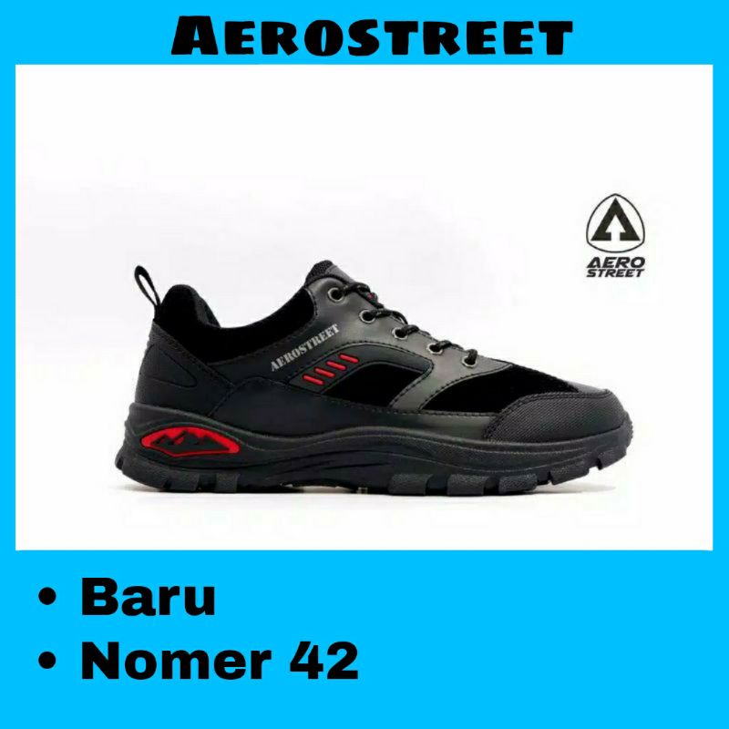 Aerostreet Ormond Hitam No. 42 Sepatu Sneakers Outdoor Pria Wanita