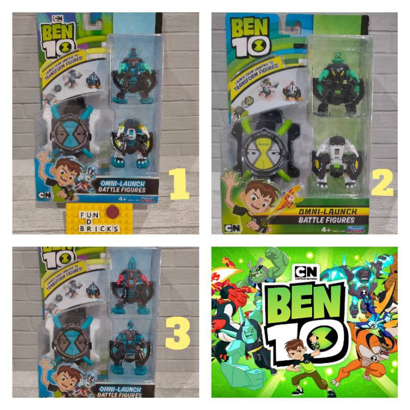 Ben 10 Omni-Launch Battle Figures- Omni-Enhanced Four Arms, Cannonbolt ...