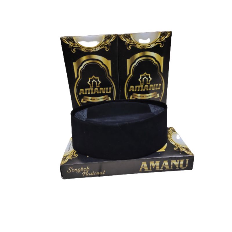 [COD] Grosir Peci Amanu Peci Hitam Polos AC Songkok Nasional
