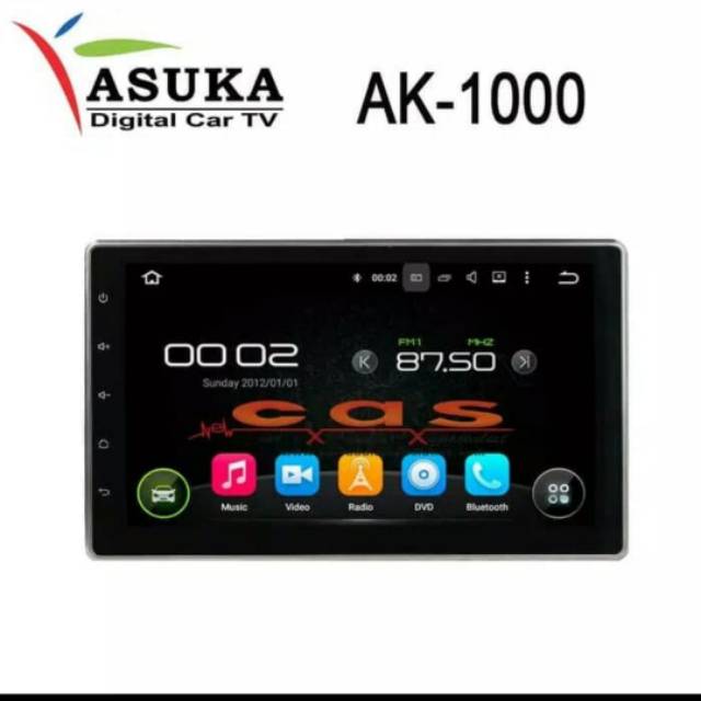 Android head unit double Din Asuka ak1000 mobil universal bonus kamera