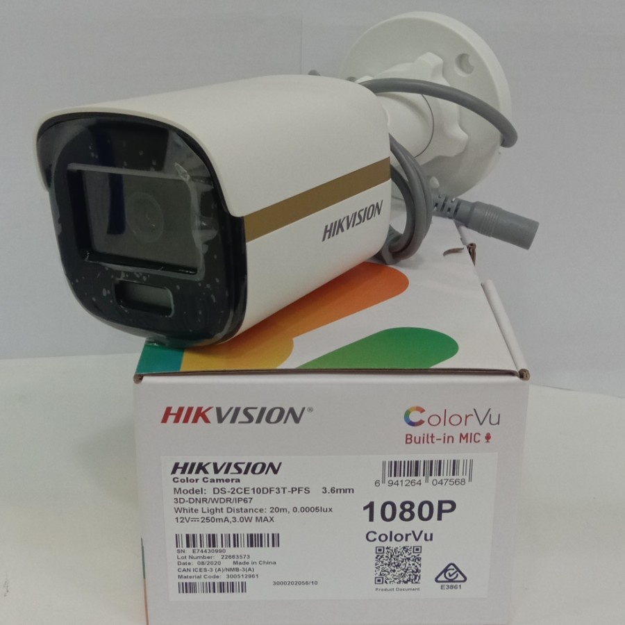 Kamera CCTV Hikvision 2MP Colorvu Audio Outdoor DS-2CE10DF3T-PFS