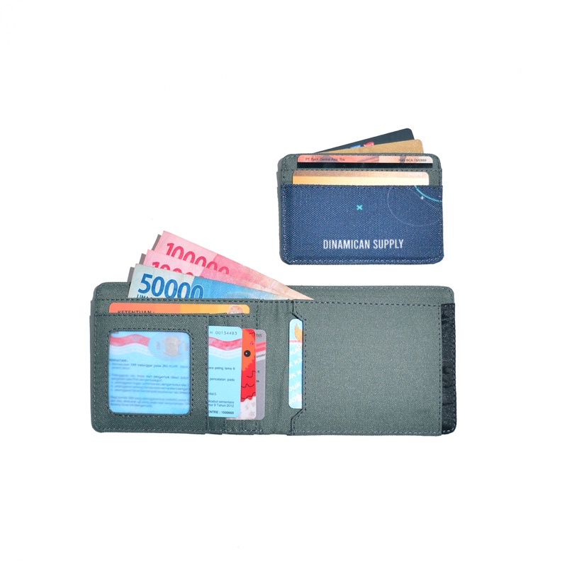 Luis Midnight Steel - Dompet lipat pria dompet kartu cowok donpet cardholder koin  2 in 1 Dinamican Supply