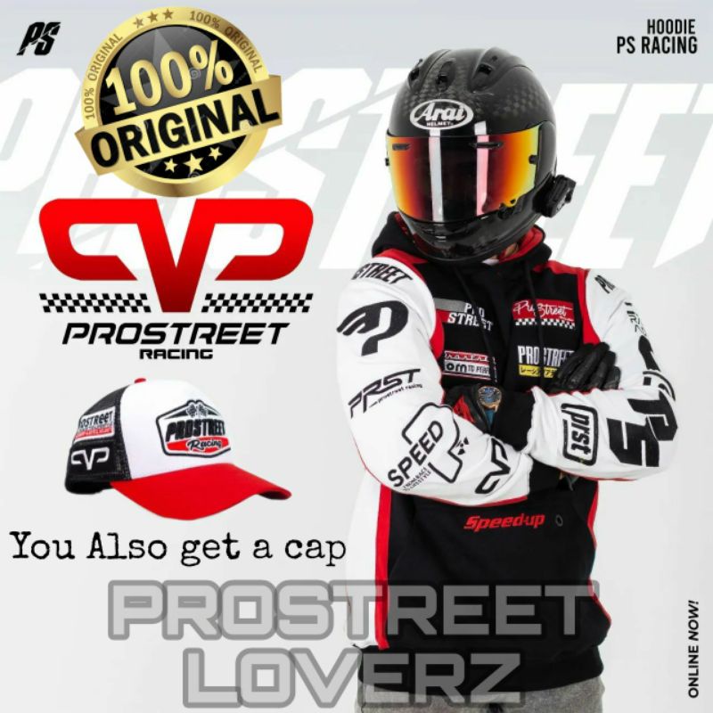 HOODIE PROSTREET | PROSTREET RACING | CVP | HOODIE + TOPI | NEW | ORIGINAL