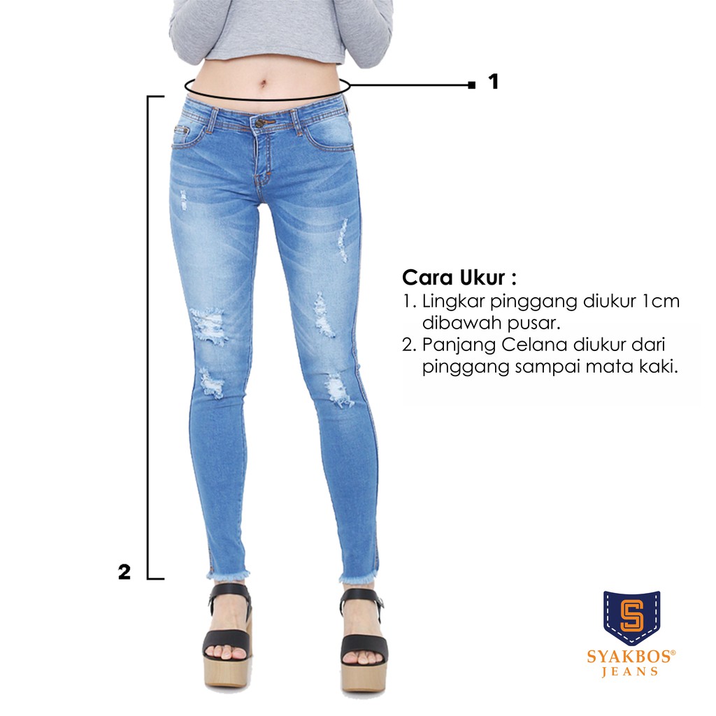 SYAKBOS Koleksi Terlaris Celana Jeans Wanita Skinny 27-34