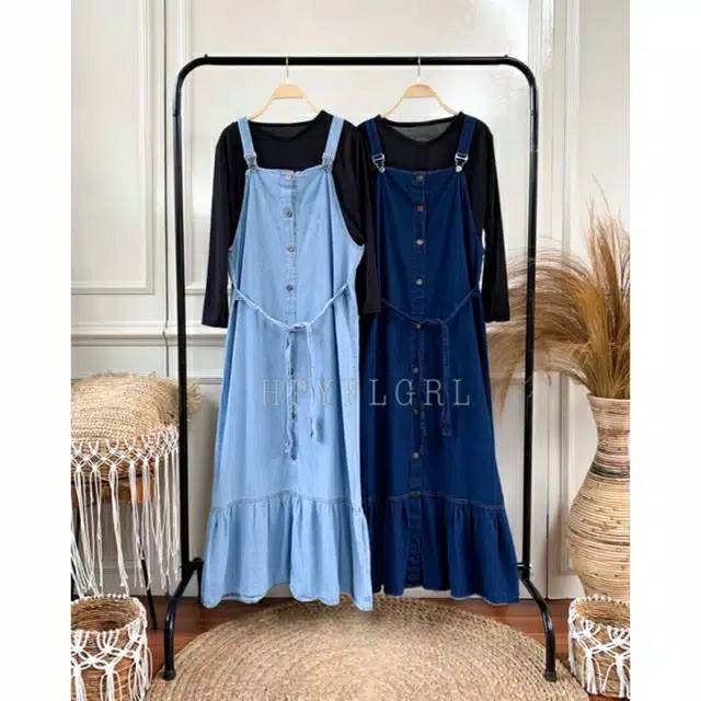 GLORIA OVERALL SET ( INNER SPANDEK OUTER BUTTON JEANS ORI )