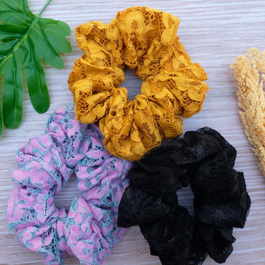 Senada Victory Scrunchie Rambut Renda Kunciran Renda Aksesoris Wanita