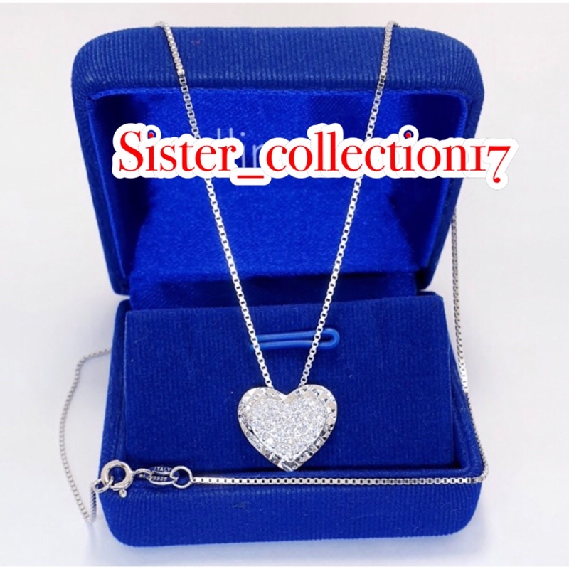 Kalung italy liontin love kalung liontin perak 925 lapis emas putih