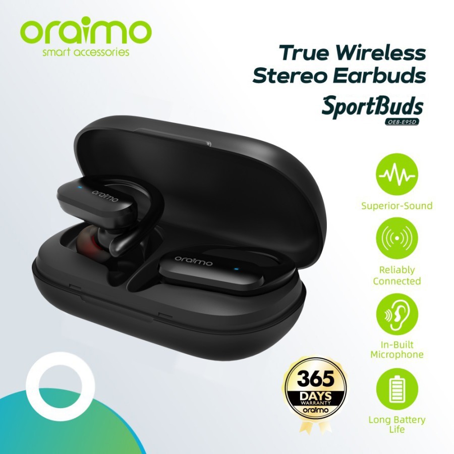 Oraimo OEB-E95D - TWS Sport Earbuds Bluetooth Headset Wireless Earphone