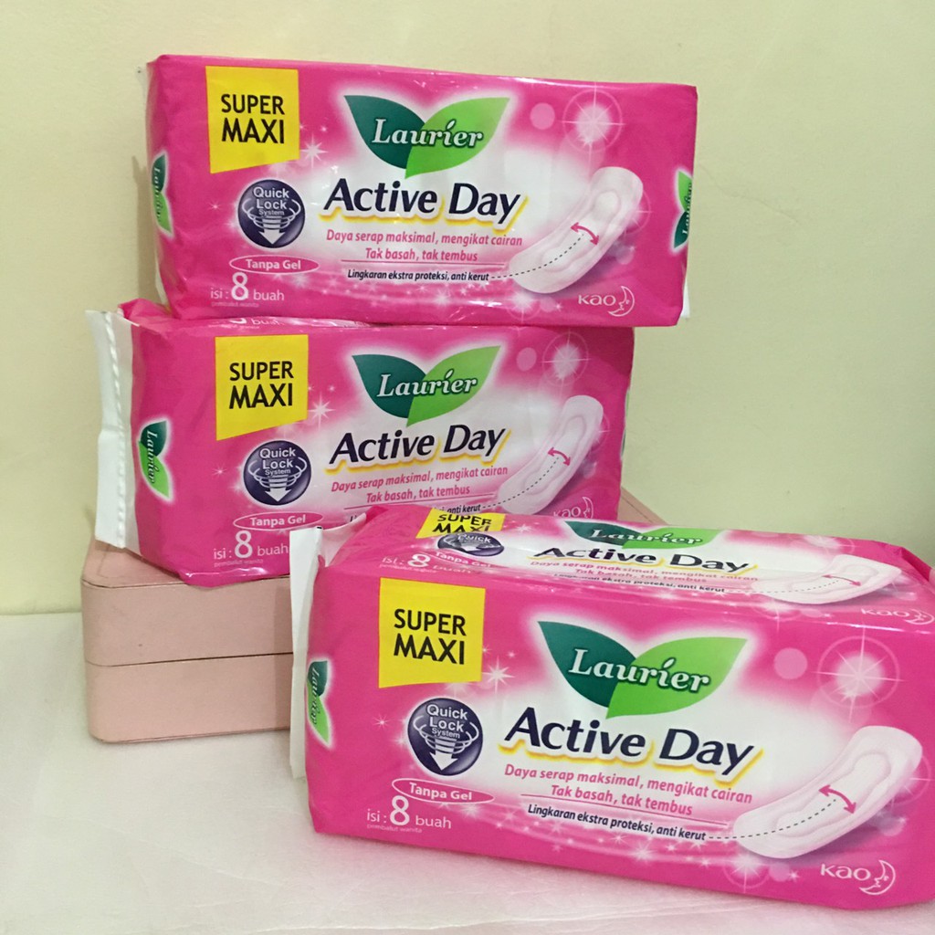 Softex/ Pembalut LAURIER Super Maxi Active Day - isi 8