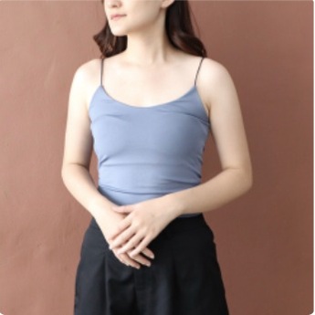 MSMO Spageti Tank Top Tali / Top Wanita-Teal blue