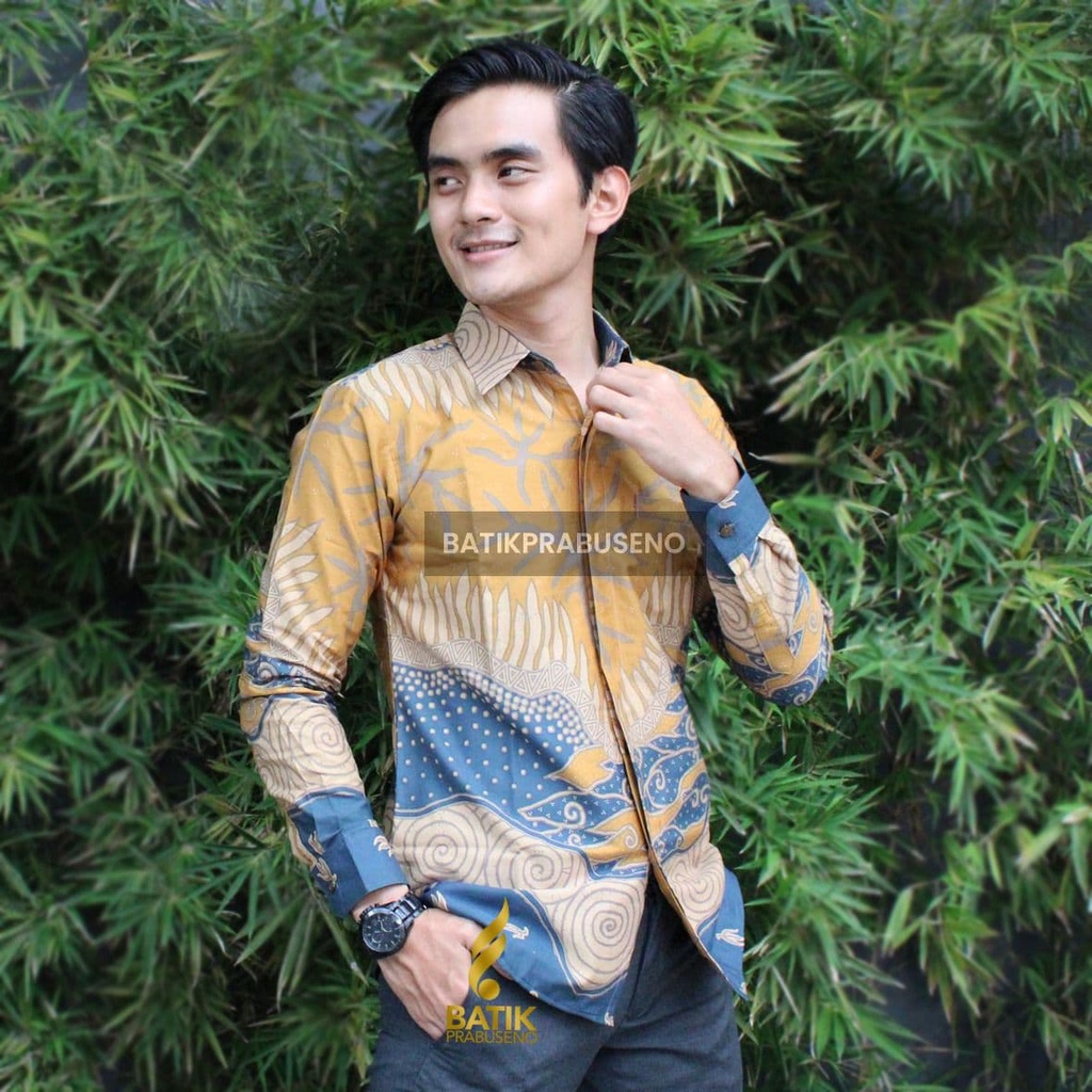 Kemeja Batik Pria Slimfit Lengan Panjang Original Batik Prabuseno Batik Couple Seragam Batik Seragam