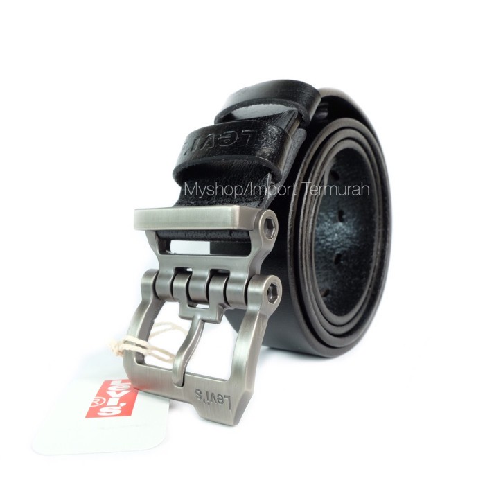 GESPER IKAT PINGGANG KULIT ASLI BRANDED IMPORT LEVIS 501 BLACK