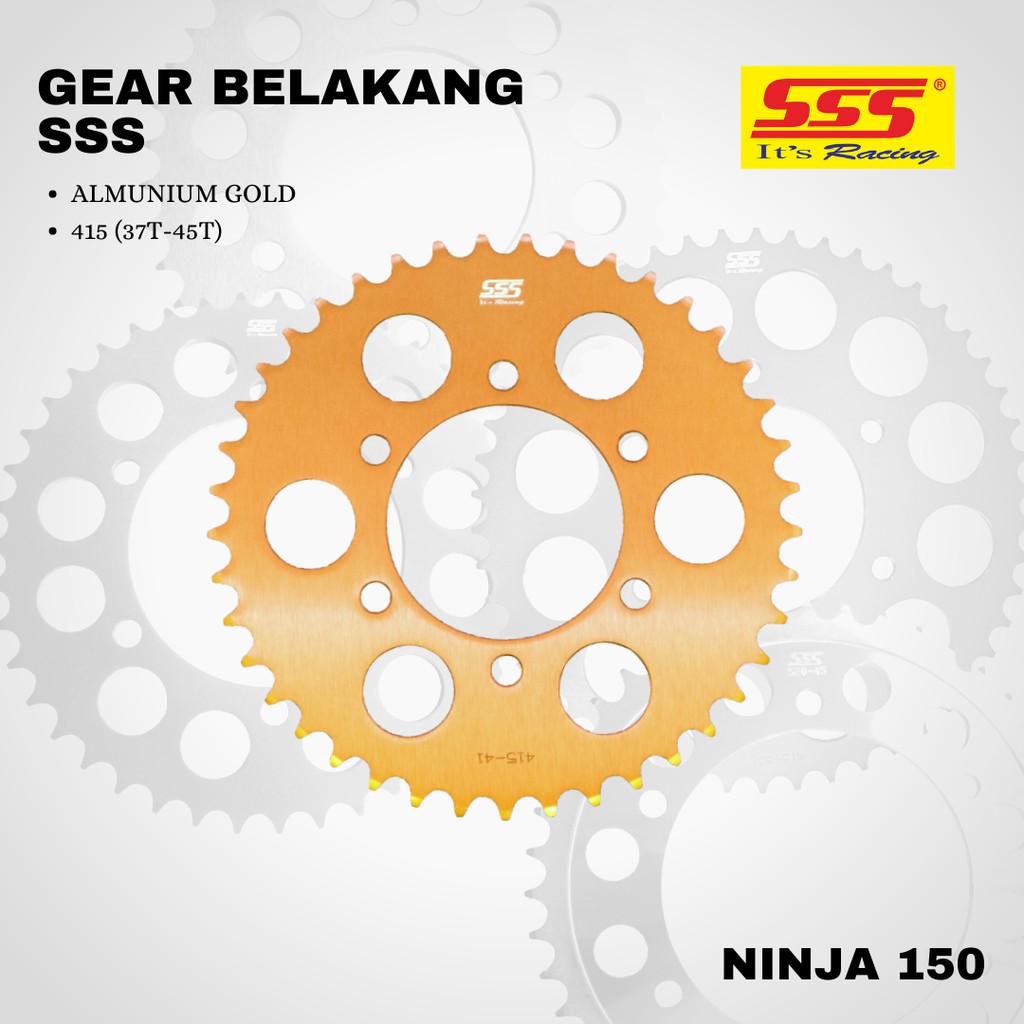 Gear gir Ninja 150 R RR sss 415 38 39 40 41 42 43 alumunium gold