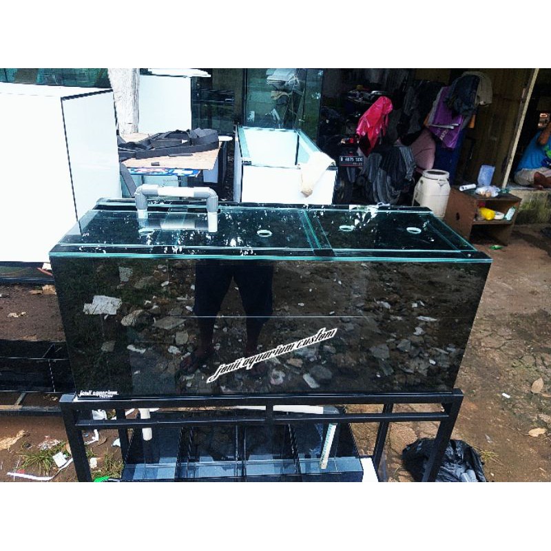 aquarium 100x40x40 8mm gosok halus sump filter