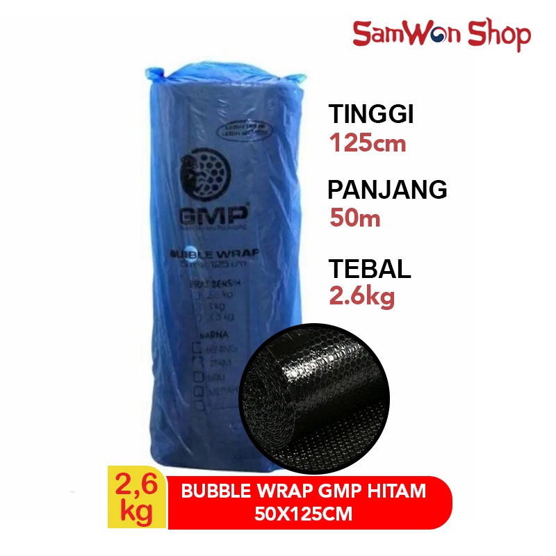 

GMP BUBBLE WRAP ROLL HITAM 2.6KG (50 METER) - PLASTIK PELINDUNG PAKET
