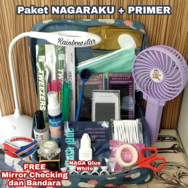 Paket Eyelash Extension NAGARAKU + PRIMER / Paket Eyelash Extension