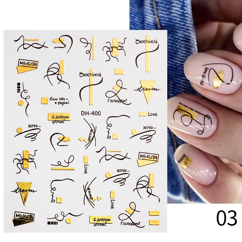 Stiker Kuku 3D Desain Wajah Bunga Abstrak Untuk Dekorasi Nail Art