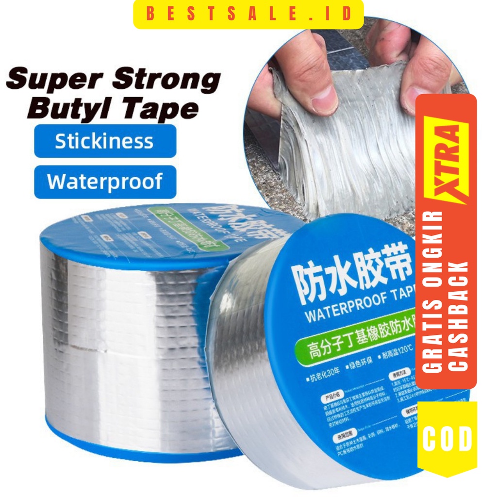 Lakban Aluminium Foil - Lakban Anti Bocor Anti Air - Super Strong Waterproof Tape Butyl