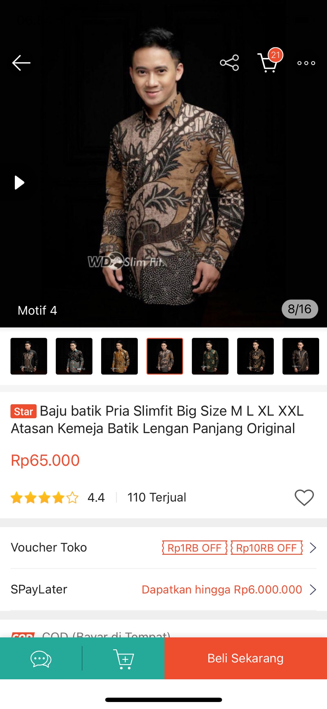 Baju Batik Pria Slimfit Big Size M L Xl Xxl Atasan Kemeja Batik Lengan Panjang Original