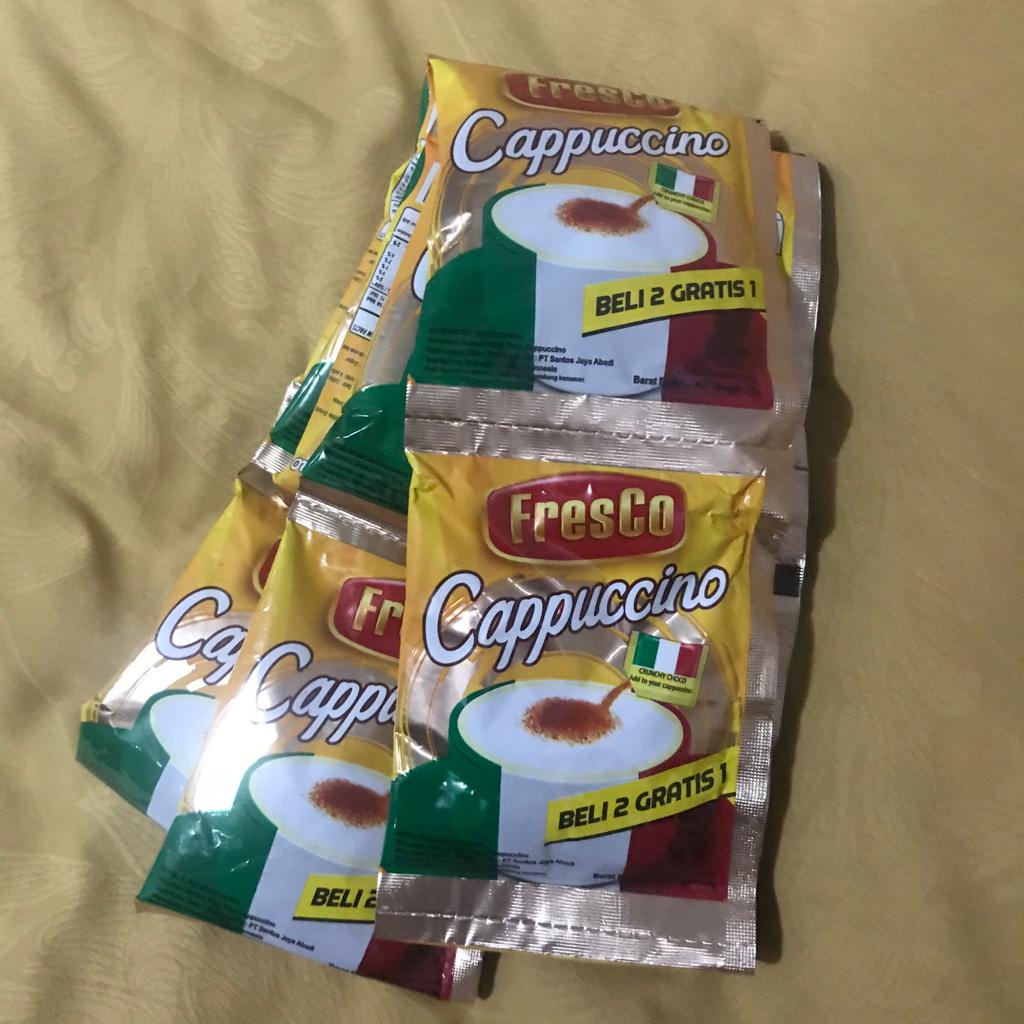 

1 RENTENG 1 RENCENG KOPI FRESCO CAPPUCINO + CRUNCHY CHOCO ISI 10PCS + FREE 5PCS