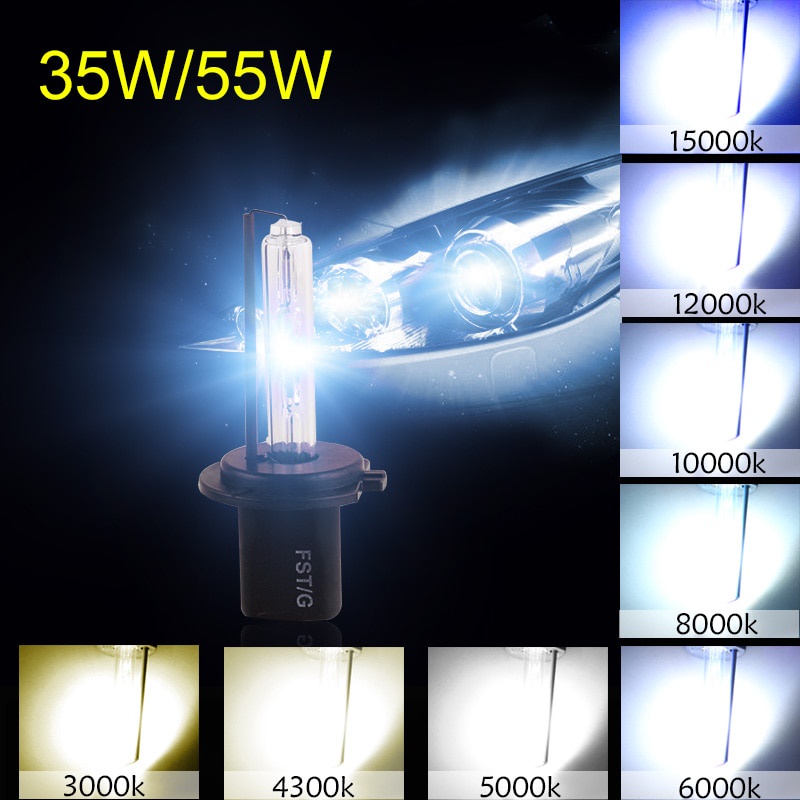 PREORDER 1Pair Car Headlight HID Xenon H7 Bulb 55W 3000K 4300K 5000K 6000K 8000K 10000K 12000K Auto 