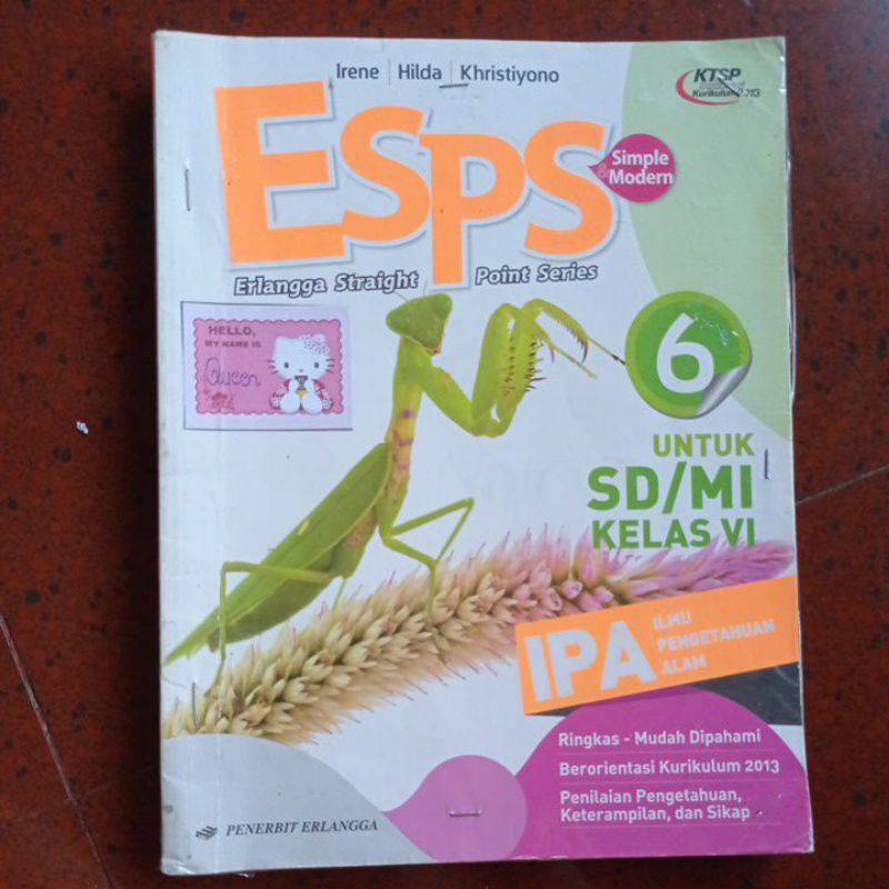 buku pelajaran bacaan sekolah esps ipa ktsp 2013 erlangga kelas 6 sd primary
