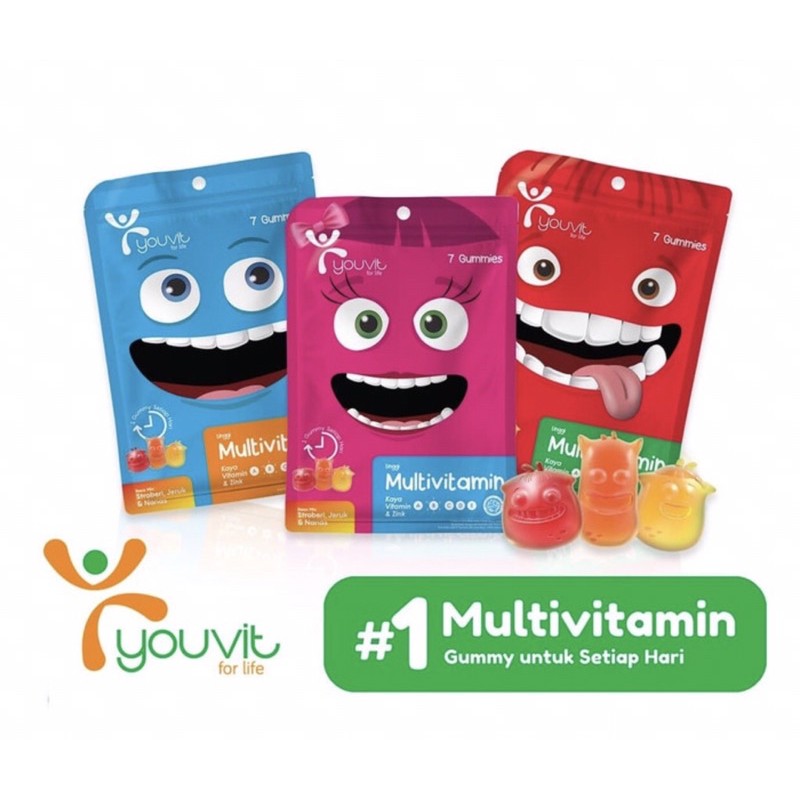 Youvit multivitamin gummy anak sachet 7 gummy ( multivitamin permen )