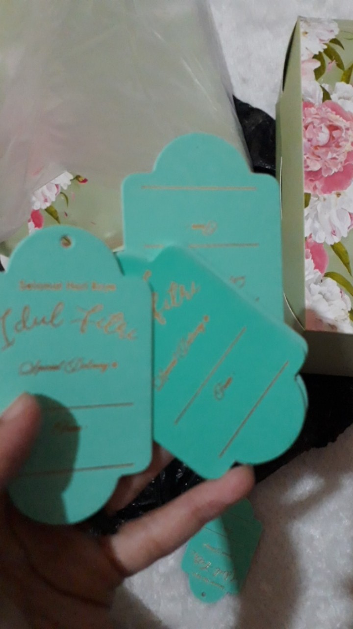 Hangtag / Kartu Ucapan Lebaran Idul Fitri Warna Mint