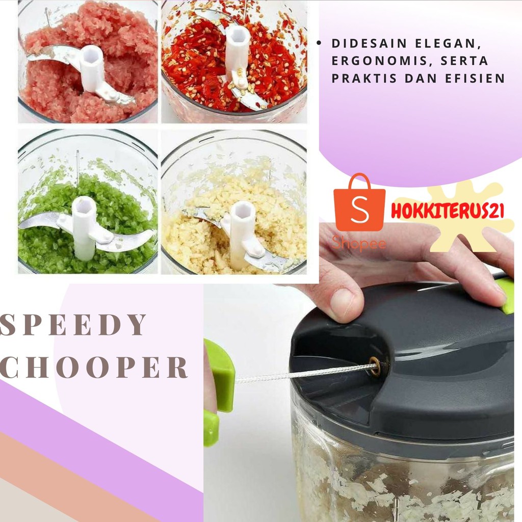 hokkiterus21 Speedy swift chopper pencacah turbo blender manual tarik JUMBO kualitas no 1