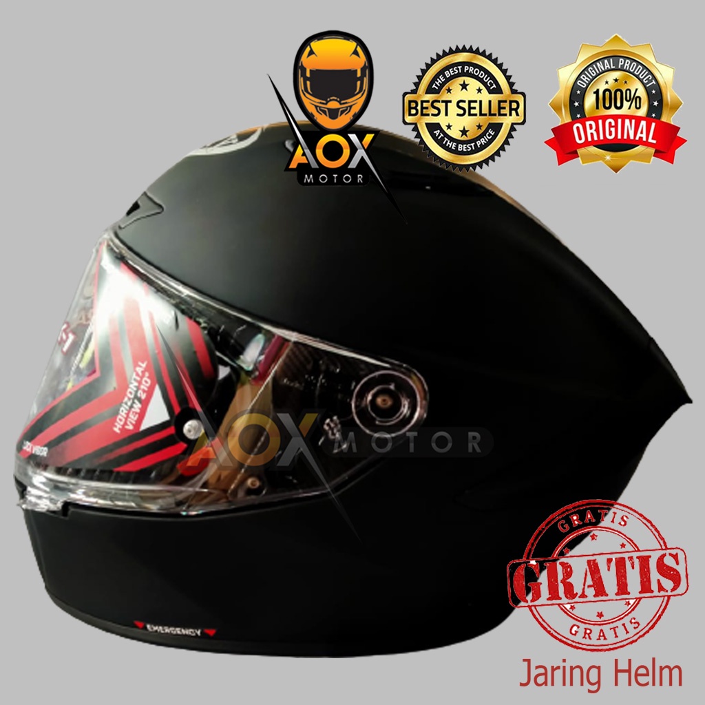 Helm SUOMY TRACK 1 Plain Solid Polos Fullface, GRATIS Jaring Helm