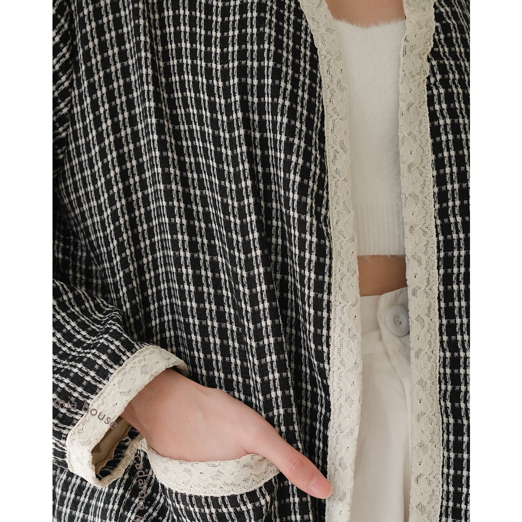O3693 YURIM TWEED OUTER - MACADAMIA HOUSE FASHION WANITA - OUTER BLAZER - CASUAL SANTAI-3