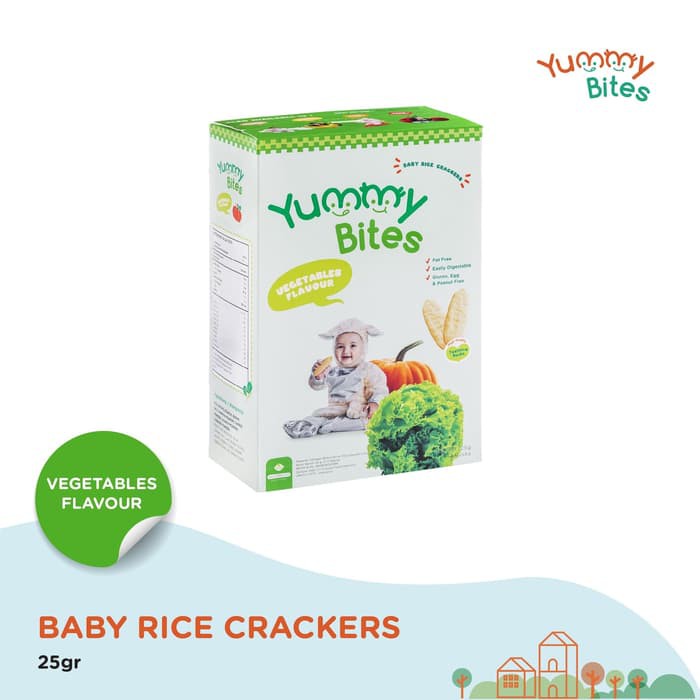 YUMMY BITES RICE CRACKERS VEGETABLES 25GR YBRC23 / BISKUIT BAYI