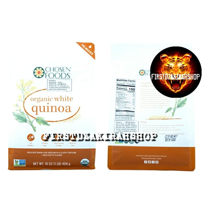 

Chosen food organic white quinoa 454gr