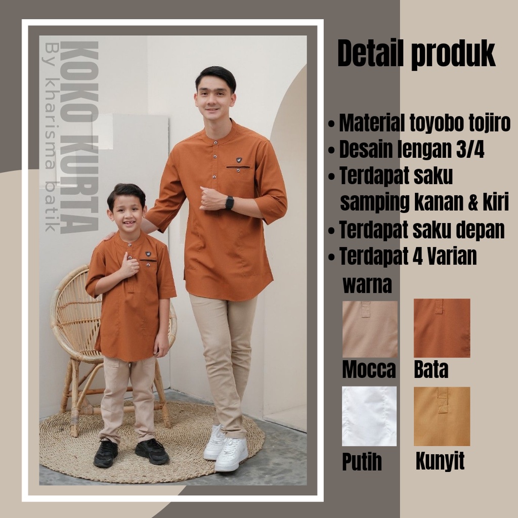 koko kurta pakistan ayah anak original koko couple premium ayah anak remaja Toyobo Tojiro premium