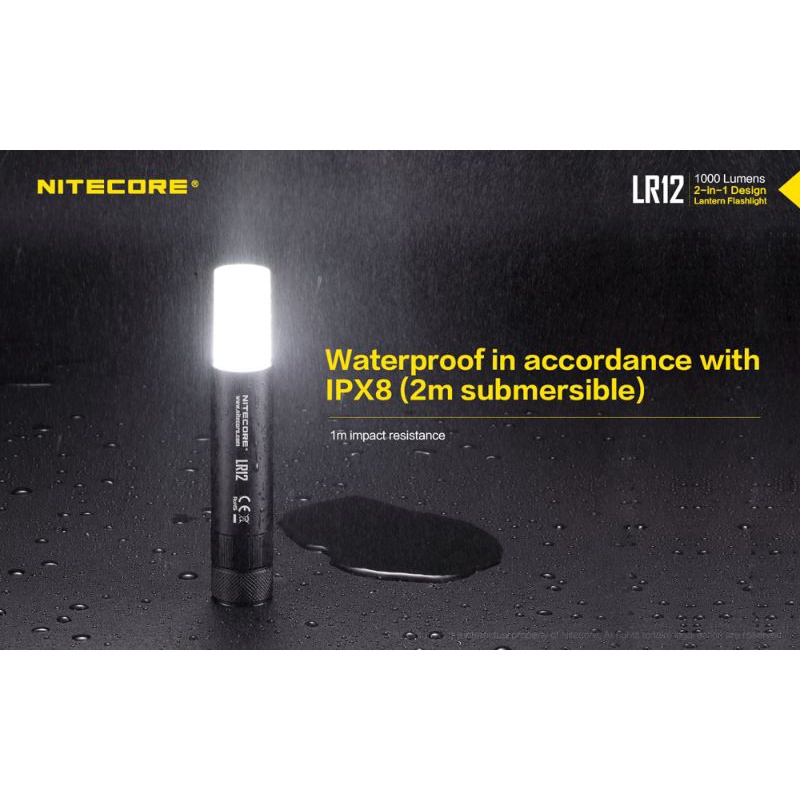 NITECORE LR12 Senter 2in1 Design Lipstick CREE XP-L HD V6 1000 Lumens