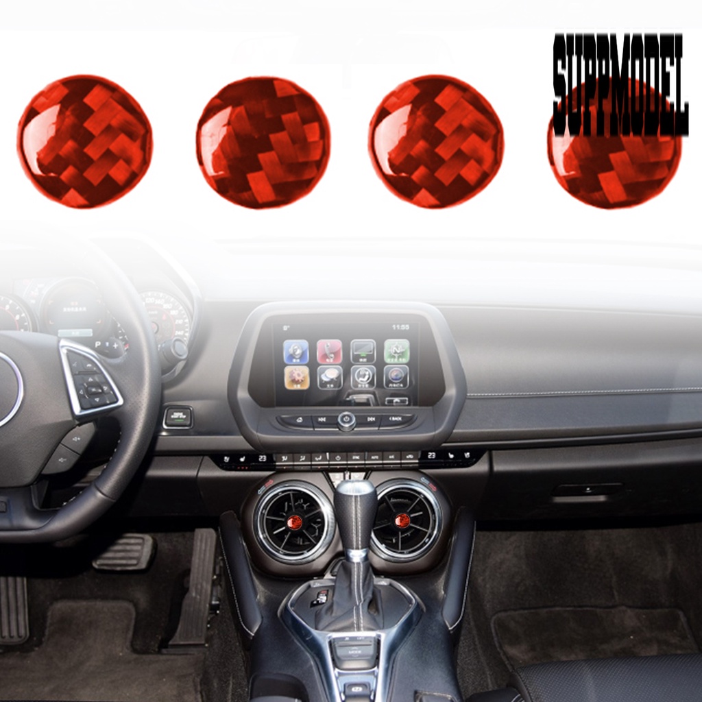 Suppmodelx &lt; 4Pcs / Set Cover Trim Dashboard Mobil Bahan Serat Karbon Anti Air Ramah Lingkungan Untuk Chevrolet Camaro 2017-2019