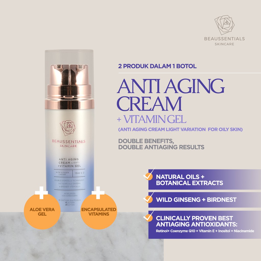 Antiaging Cream Vitamin Gel Normal Dry Skin Shopee Indonesia