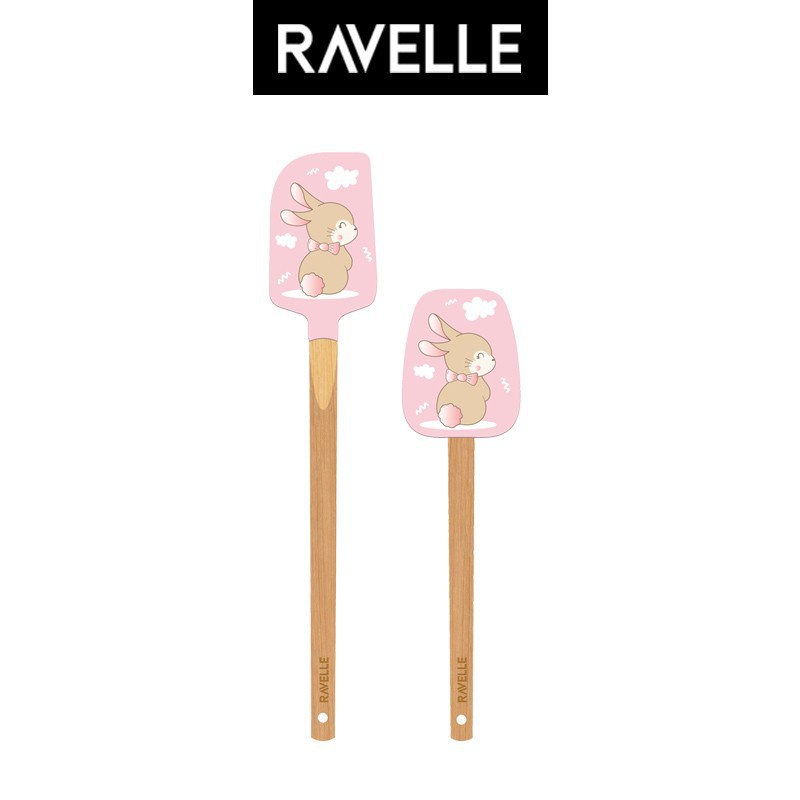 Ravelle Animal Sutil Set 2Pcs Peralatan Masak Sutil Spatula Silikon Motif Hewan Lucu