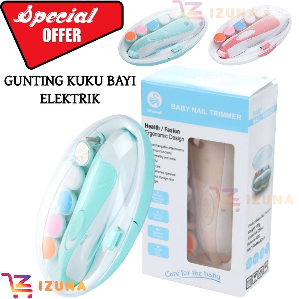 [IZUNA] GUNTING KUKU BAYI ELEKTRIK / BABY NAIL TRIMMER SET / ALAT PEMOTONG KUKU BAYI / BABY SET NAIL TRIMMER