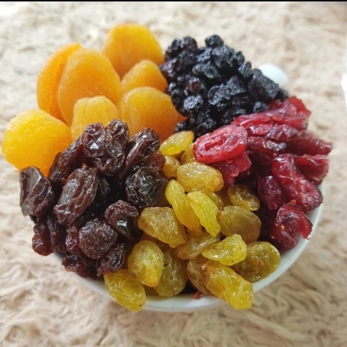 

Buah kering Mix Fruit 500gr (Cranberry, Appricot, Golden Raisin, Dark Raisin, Pumpkin Seed)