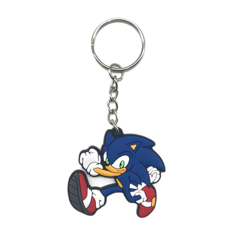 Gantungan Kunci Bentuk Kartun Sonic The Hedgehog Bahan PVC Untuk Hadiah