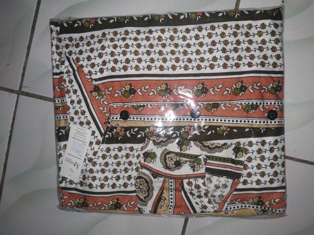 Tunik Bunga Kecil Katun Rayon Homey Tunic Jumbo Xxl Rempel Kancing Muslim Belt Adem Batik Grosir