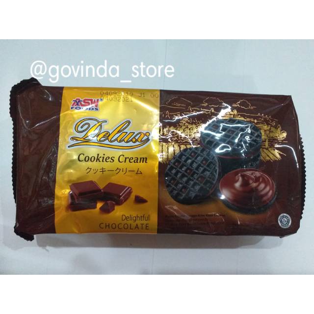 

COKIES, DELUX COKIES CREAM COKLAT 200gr PREMIUM PAK