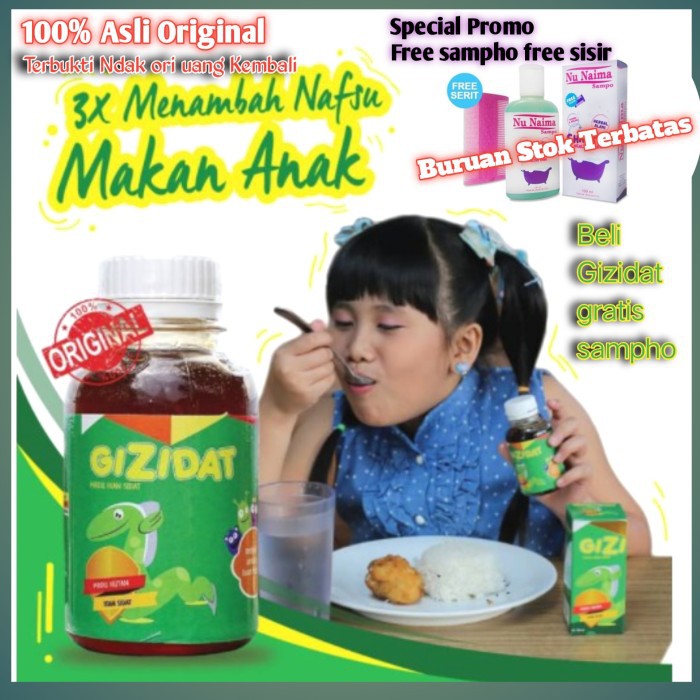 

Eksklusif Madu Anak Gizidat Ekstrak ikan zidat Original Terlaris
