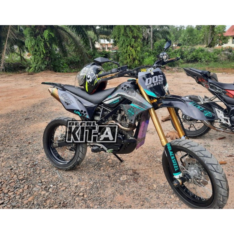Decal Stiker KLX 150 S Dekal Sticker klx 150 L Supermoto Hitam Tosca Stiker Dtracker old Full Body