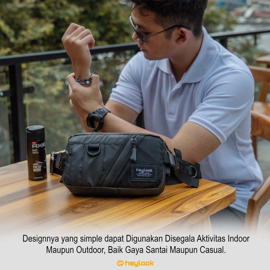 PROMO!!! Waistbag Pria - TRM WATERPROOF LIPAT 1AX802 Oranye. Bisa di Lipat. Parasud Y18 pria Army 35