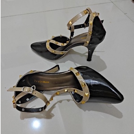 Bryan Dinda Heels Runcing 5cm 9cm Pesta Wedding Rockstude Bigsize Oversize Jumbo 36-40 41 42 43